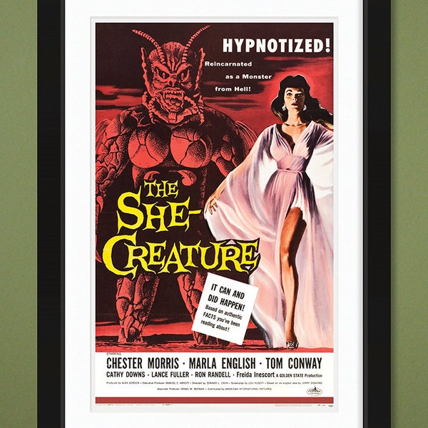 Vintage Movie Poster – The She Creature 1956 (12x18 Heavy Weight Art Print)