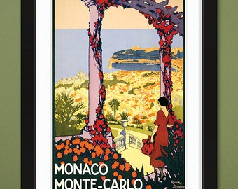 Vintage Travel Poster – Monaco Monte-Carlo (12x18 Heavyweight Art Print)