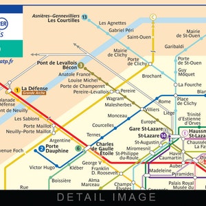 Paris Mini-metro subway Map 16x12 Heavyweight Art Print - Etsy