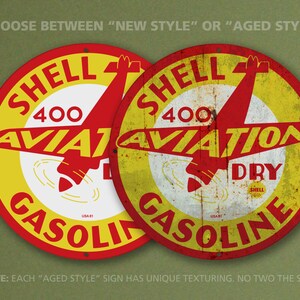 Shell Aviation Gasoline – 400 Dry – Petroliana Vintage Reproduction Gas ...