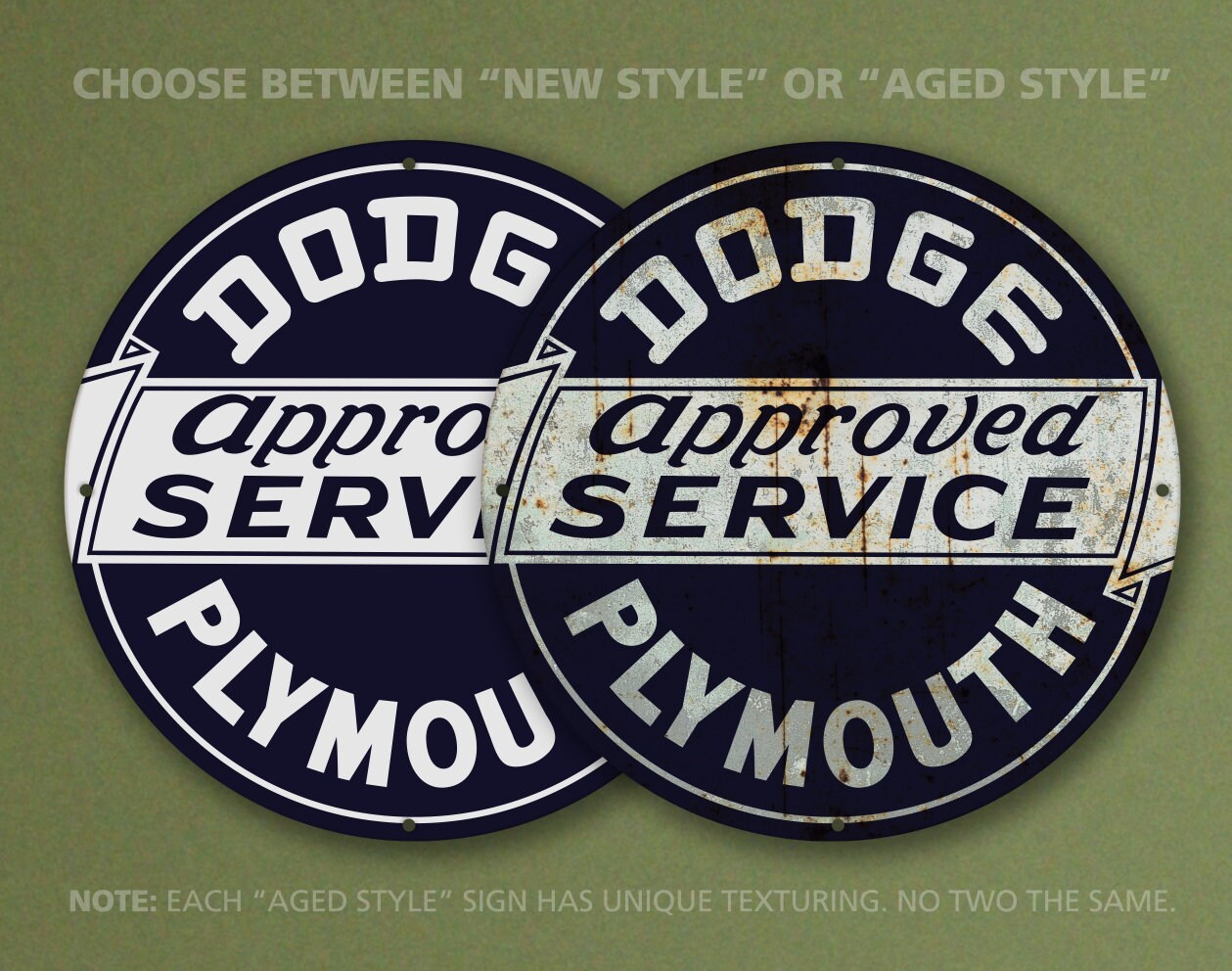 Dodge Plymouth Approved Service – Petroliana Vintage Reproduction