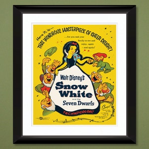 Vintage Movie Poster – Snow White and the Seven Dwarfs (1958 Re-Release) 12x14 Heavyweight Art Print