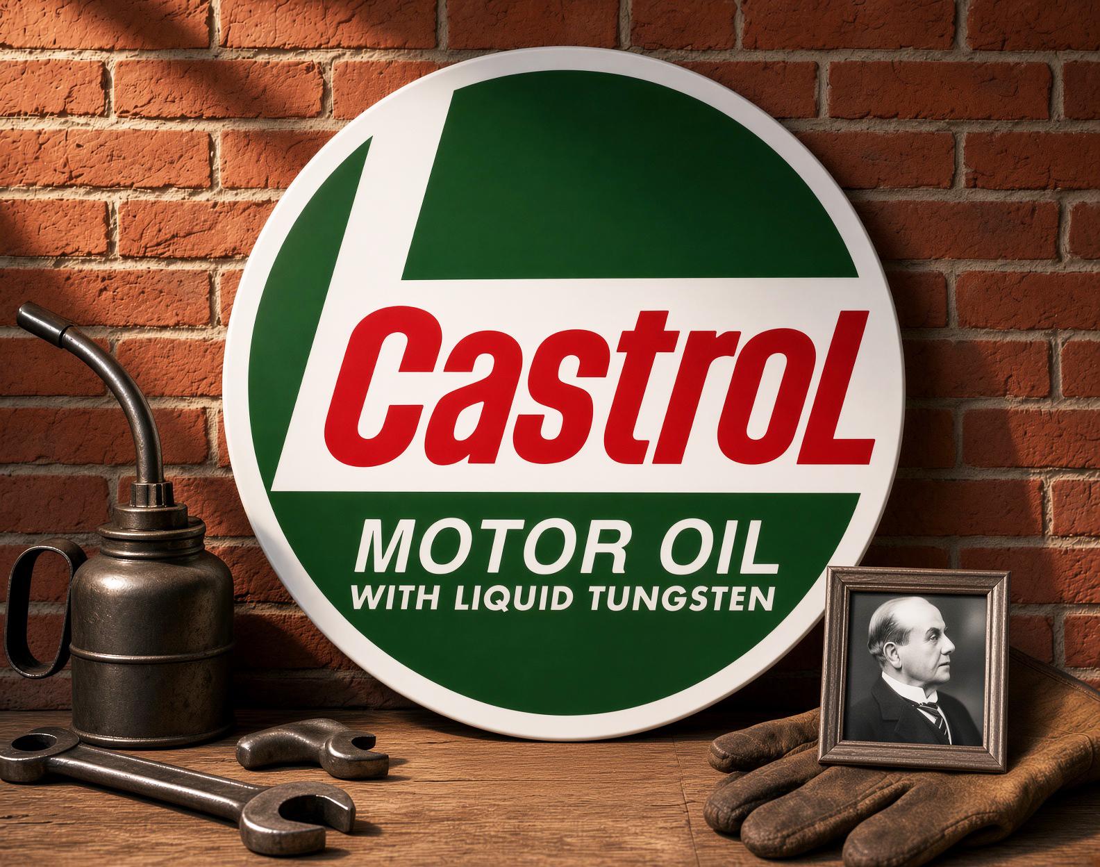 インテリア木製看板CASTROL OIL検)アドバタイジングSTPESSO60s $_12