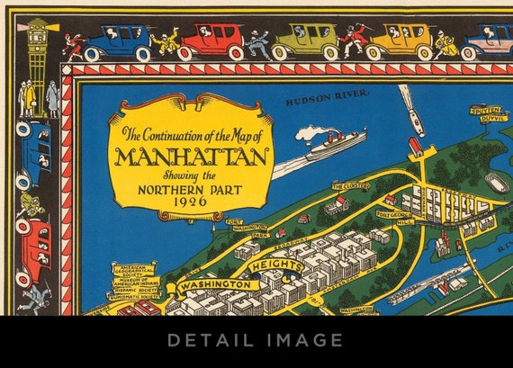 20x30 1926 Map of the Wonderous Isle of Manhattan