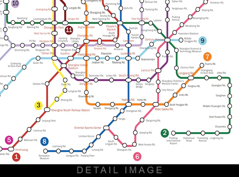 Shanghai Metro subway Map 16x12 Heavyweight Art Print - Etsy