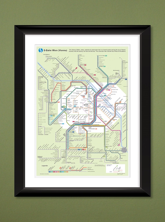 Vienna S Bahn Commuter Train Map (12x16 Heavyweight Art Print