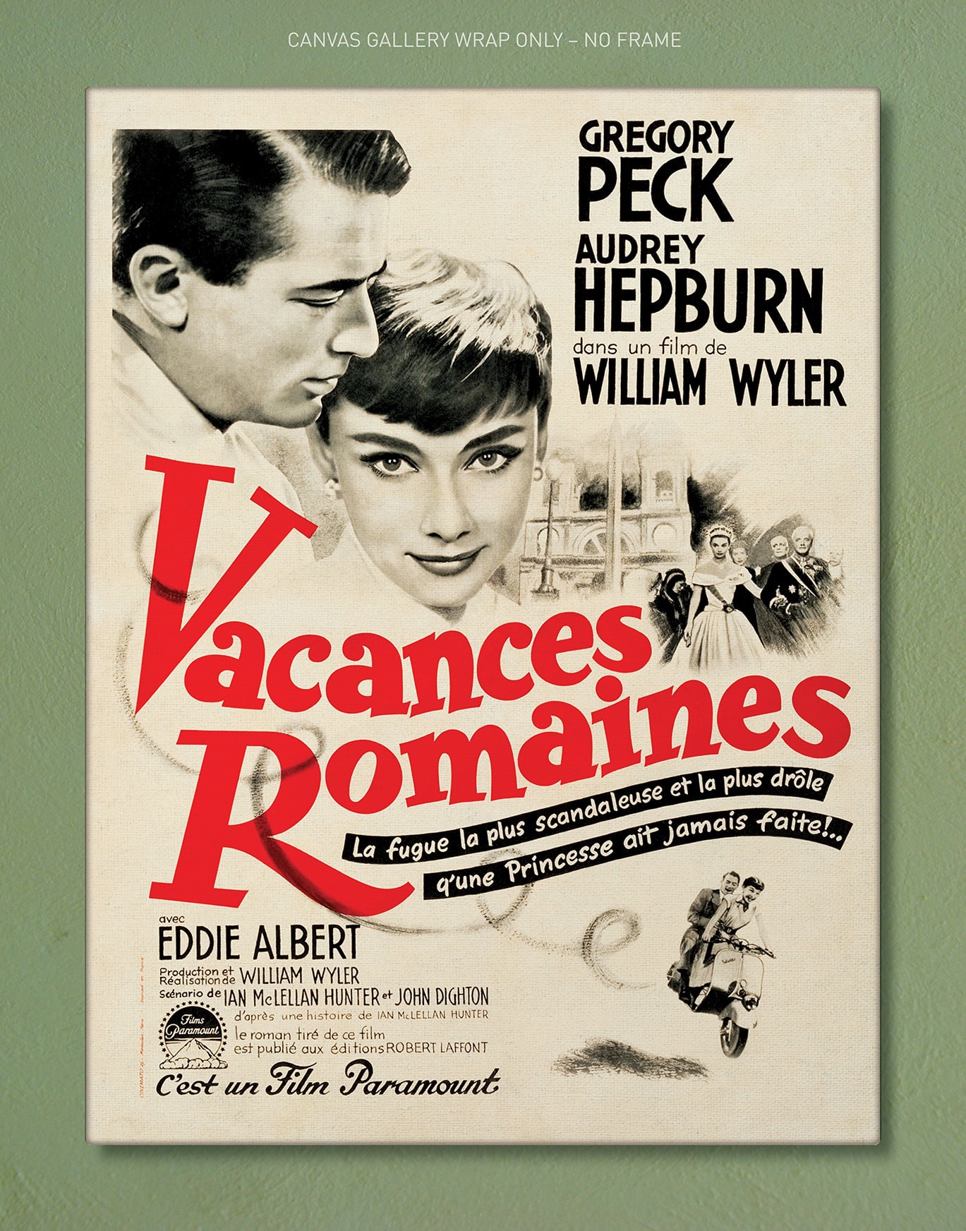 Roman Holiday – French Movie Poster (1953) 30x40 Gallery-quality
