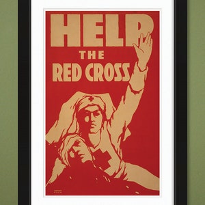 Help The Red Cross – WWI Propaganda (12x18 Heavyweight Art Print)