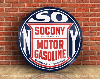 SOCONY MOTOR GASOLINE LED SIGN WALL MOUNTED LIGHT BOX GARAGE VINTAGE PETROLIANA 
