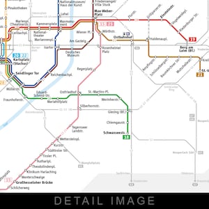 Munich Germany Tramway Network Map Tramnetz München 2019 16x12 Heavyweight Art Print Bild 3