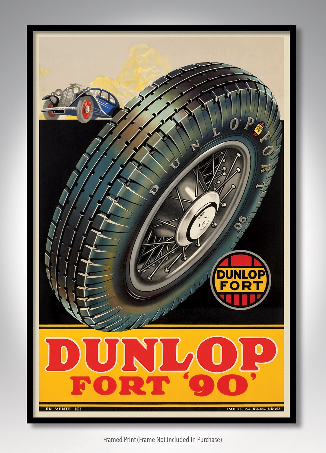 1930s Dunlop Fort '90' Advertisement Poster Print - Etsy