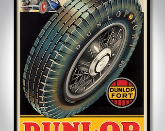 1930s Dunlop Fort '90' Advertisement Poster Print