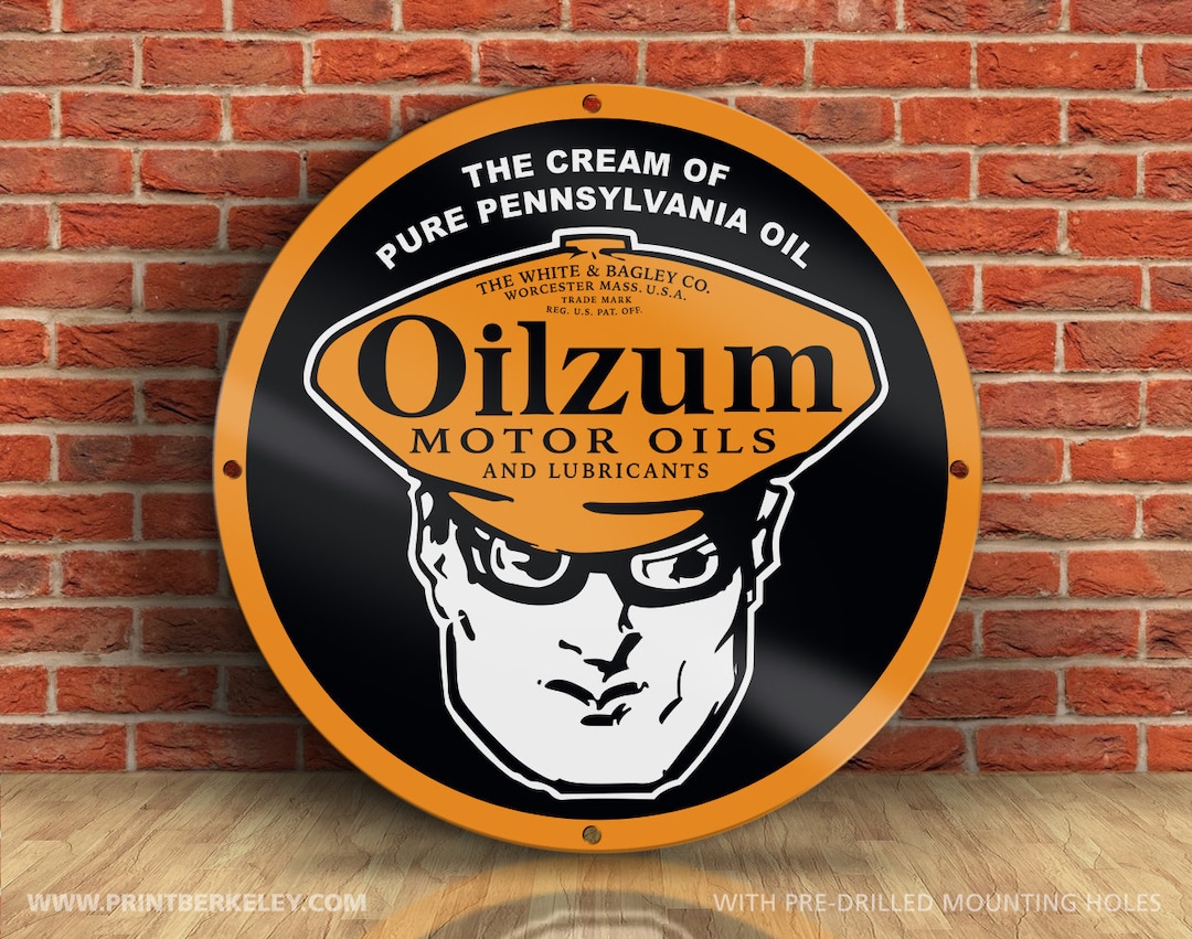 Oilzum Motor Oil Sign – Vintage Gas Station Decor, Petroliana