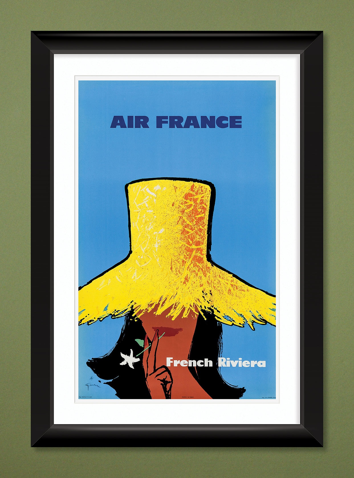 Travel Poster – Air France – 1960s French Riviera B (12x18
