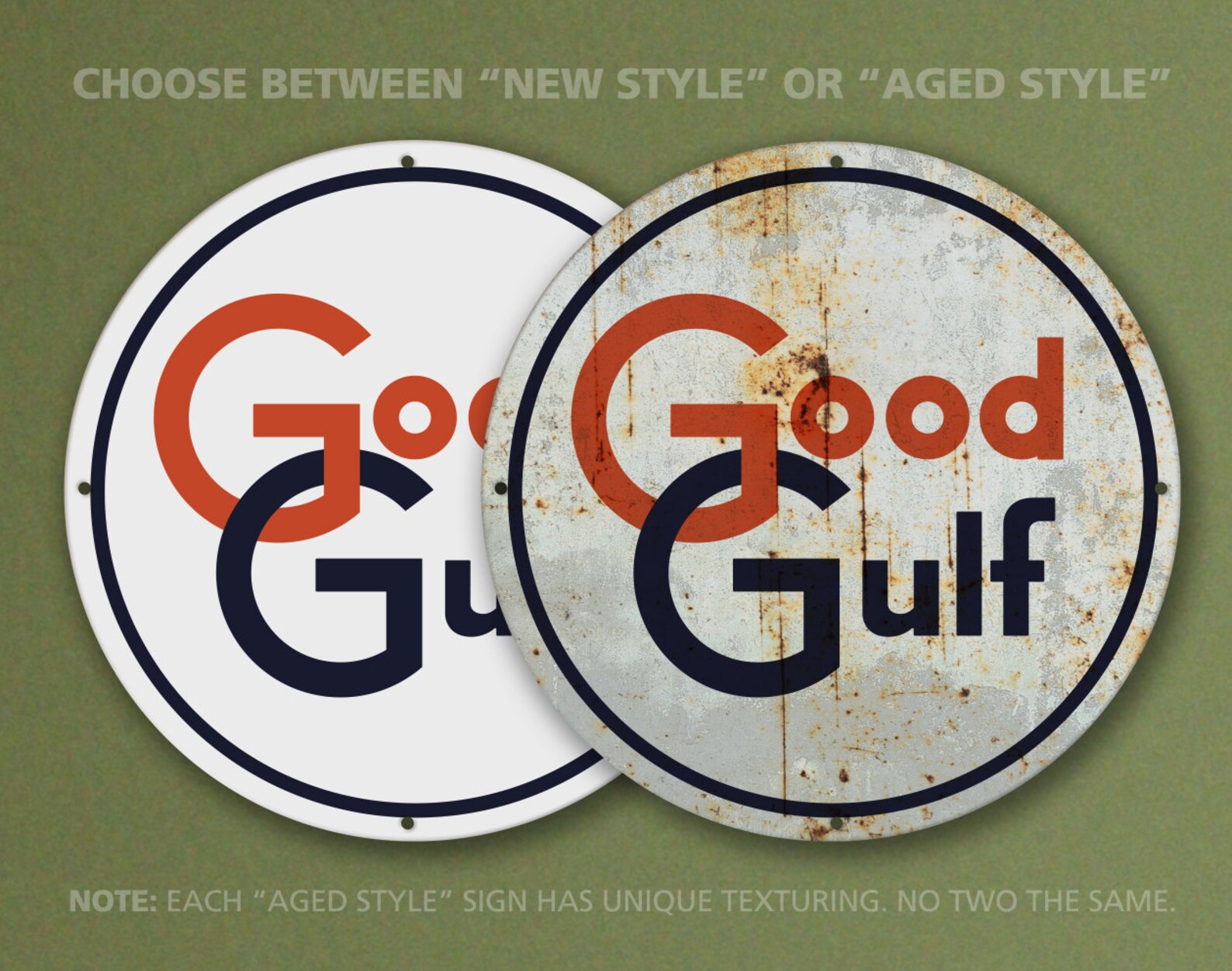 Gulf – Good Gulf – Petroliana Vintage Reproduction Gas Station Sign (23 ...