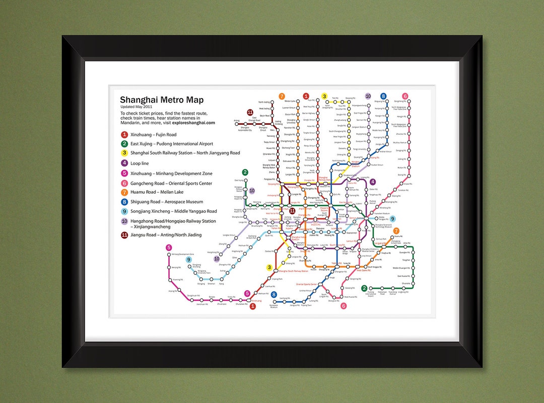 Shanghai Metro [subway] Map (16x12 Heavyweight Art Print) - Etsy
