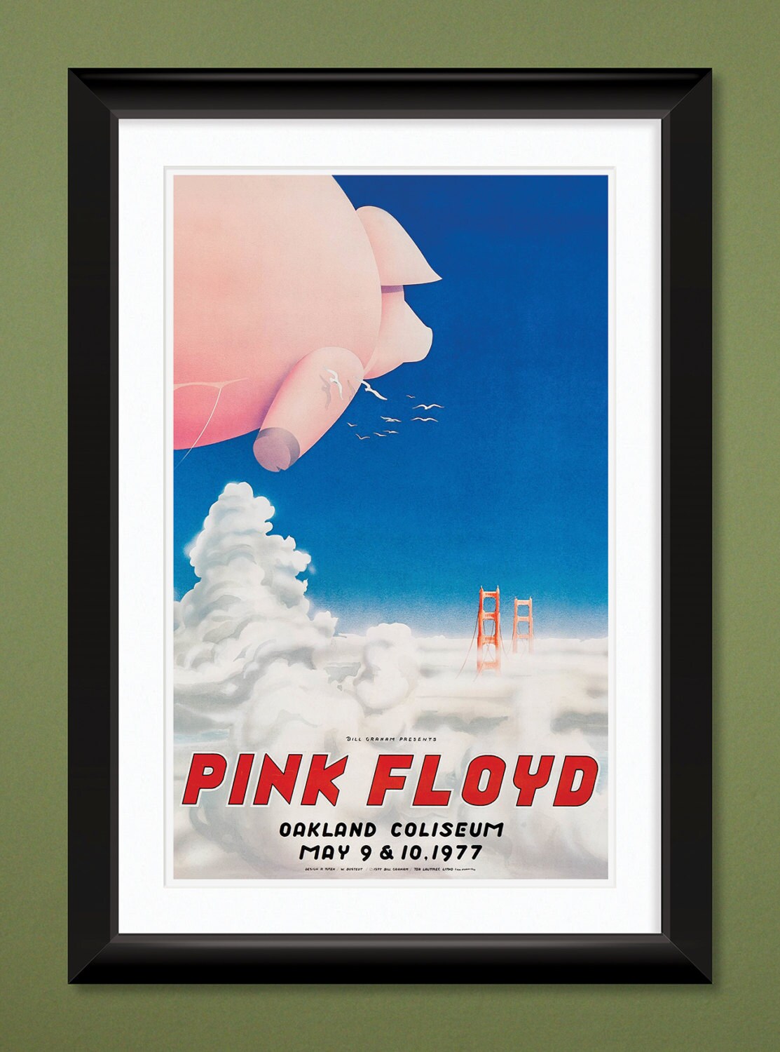 Concert Poster – Pink Floyd Oakland Coliseum (1977) 12x18