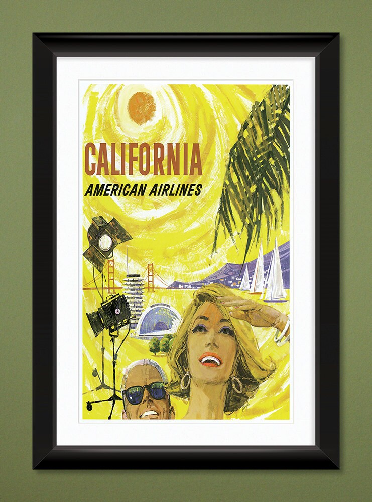 INSTANT DOWNLOAD vintage california American Airlines poster California Travel Poster american airlines vintage american airlines print
