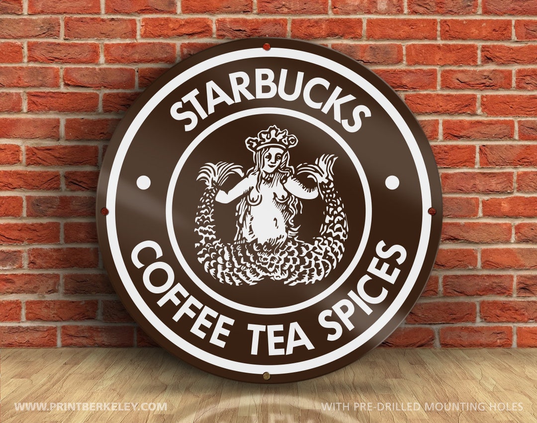 スターバックス　看板 Starbucks – Original 1971 Logo – Petroliana Vintage Reproduction