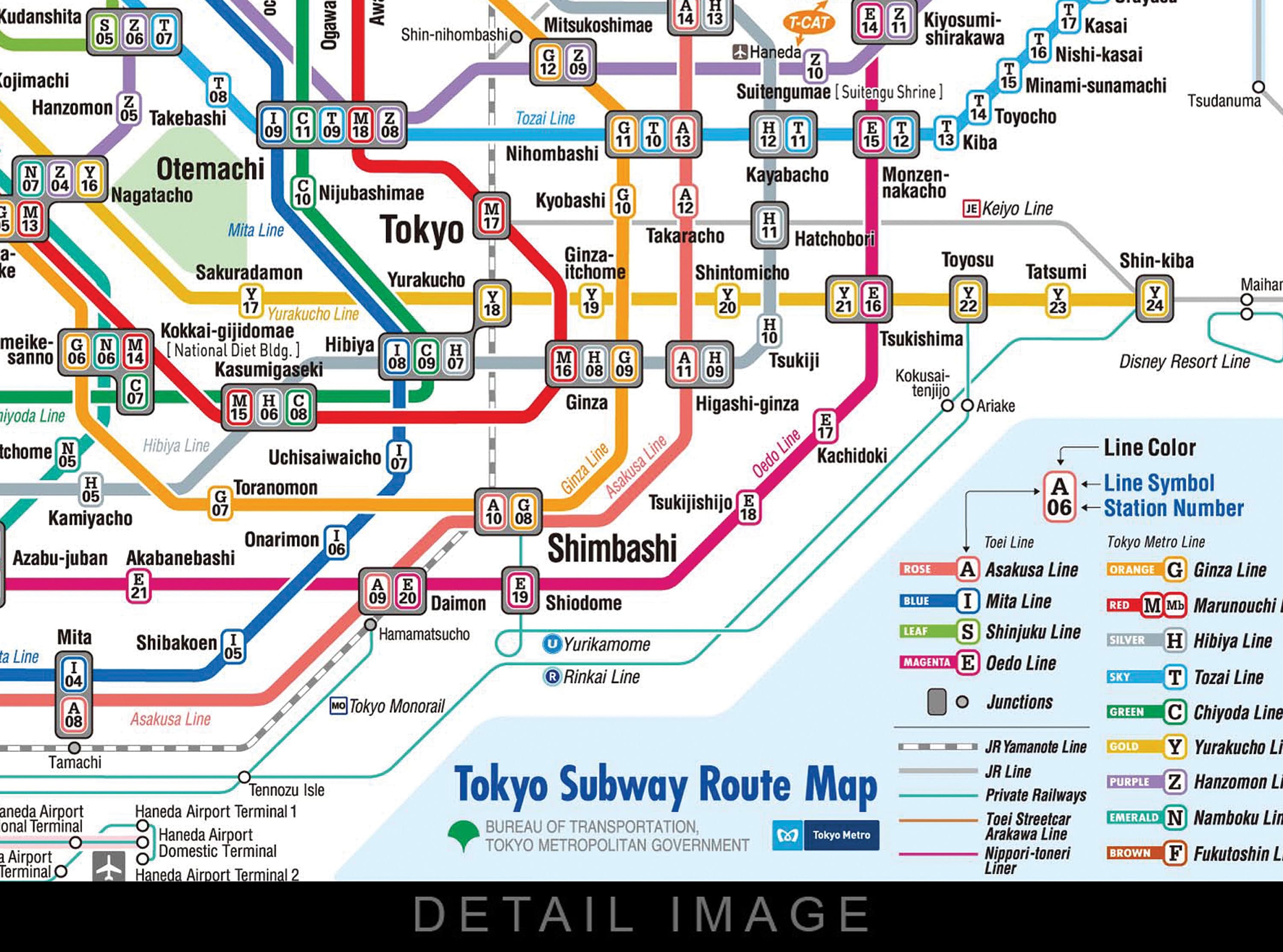 Tokyo Metro [subway] Map (16x12 Heavyweight Art Print) English - Etsy