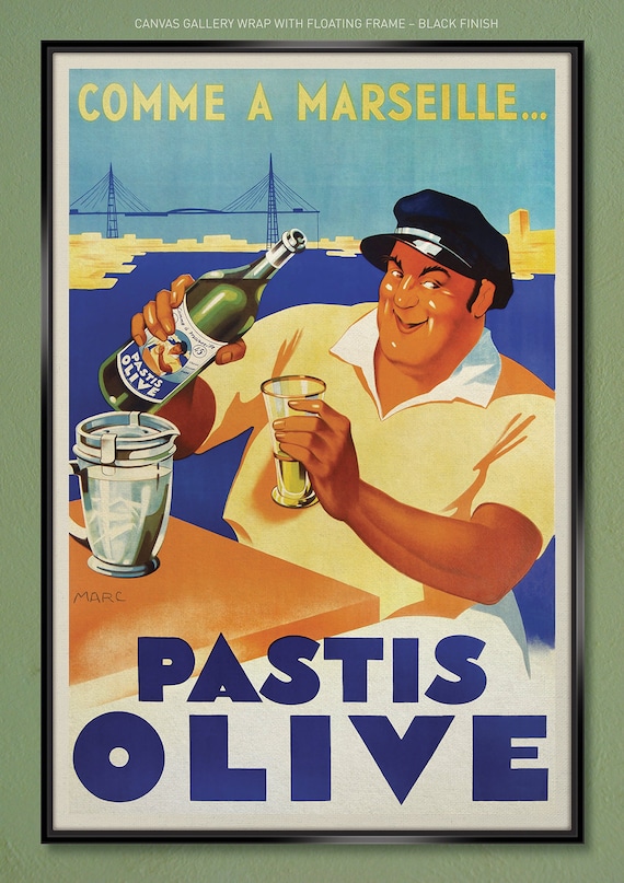 Pastis Olive Comme A Marseille By Marc 1936 16x24 32x48 Etsy