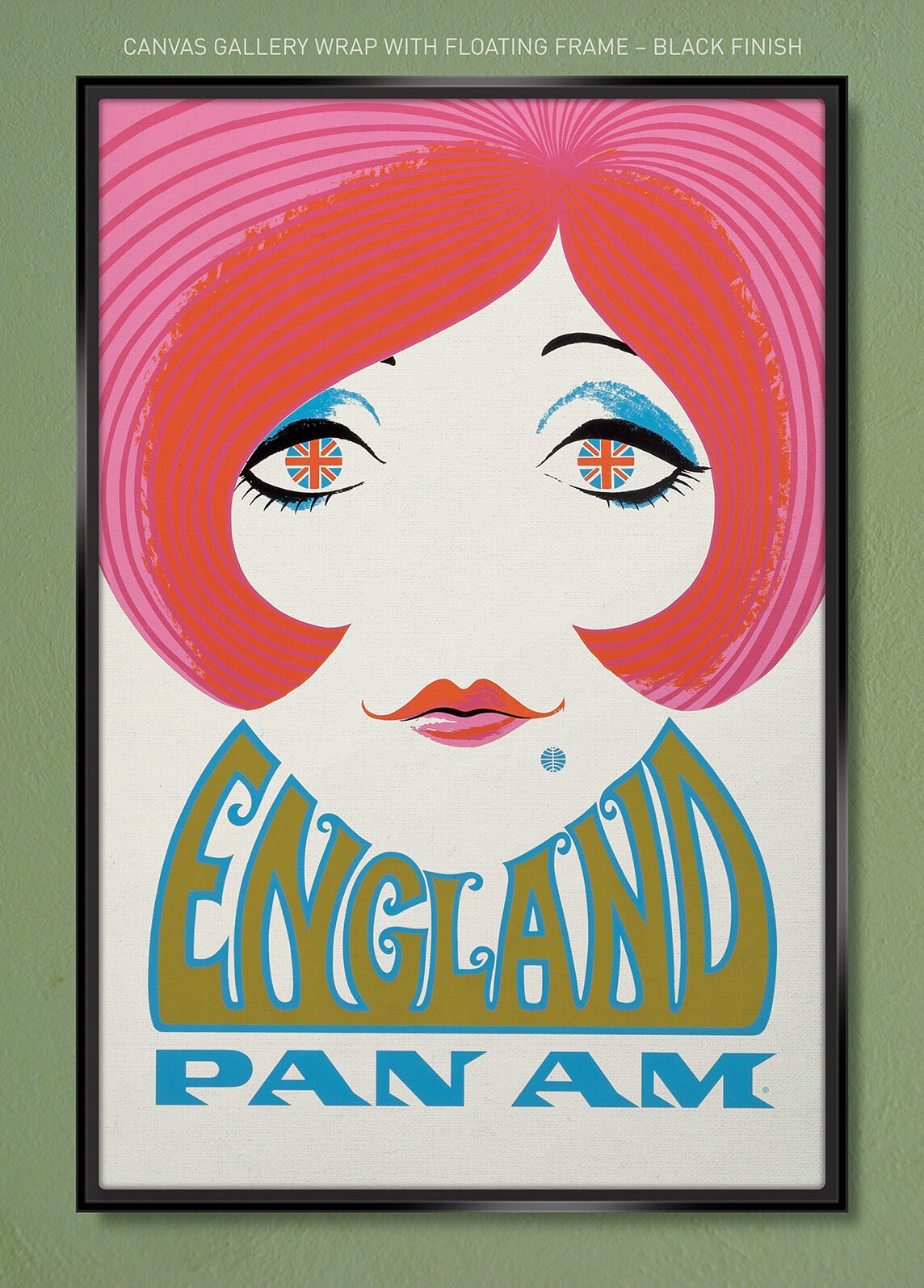 Pan Am Travel Poster England c1960s Gallery-Quality Canvas | Etsy