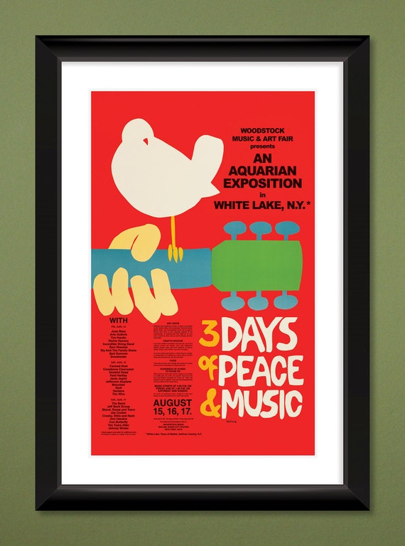Carlos Santana Woodstock 24x36 inch rolled wall poster