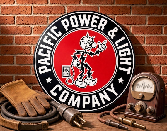 Reddy Kilowatt ヴィンテージ サインプレート Reddy Kilowatt – Pacific Power & Light Company – Vintage