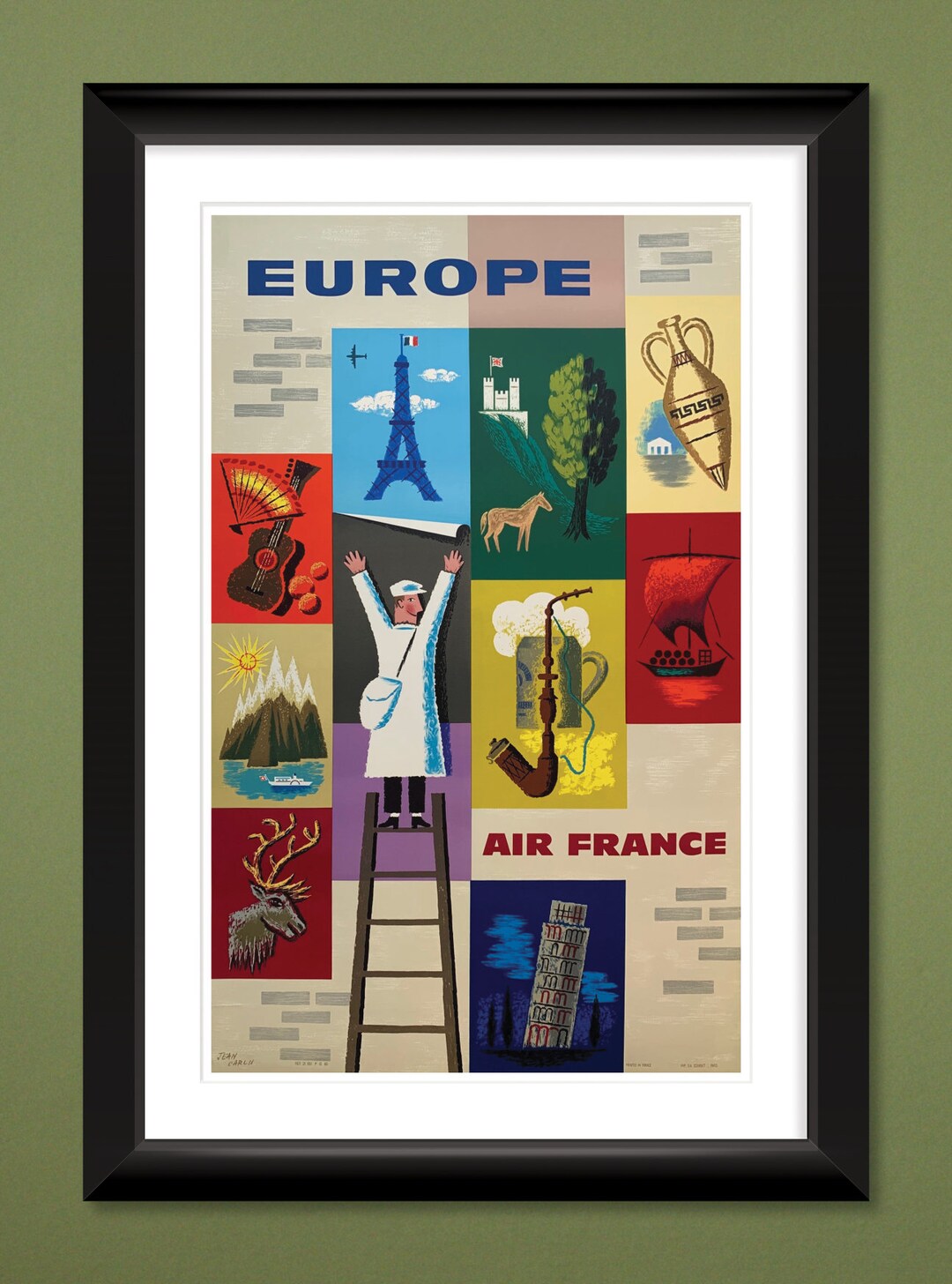 Original Poster Air France, Jean-Carlu 1959