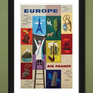 Air France – Europe (1959) by Jean Carlu (12x18 Heavyweight Art Print)