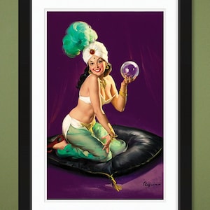Gil Elvgren – I&#39;m a Happy Medium – And Find Out How the Future Looks 1947 (12x18 Heavyweight Art Print)