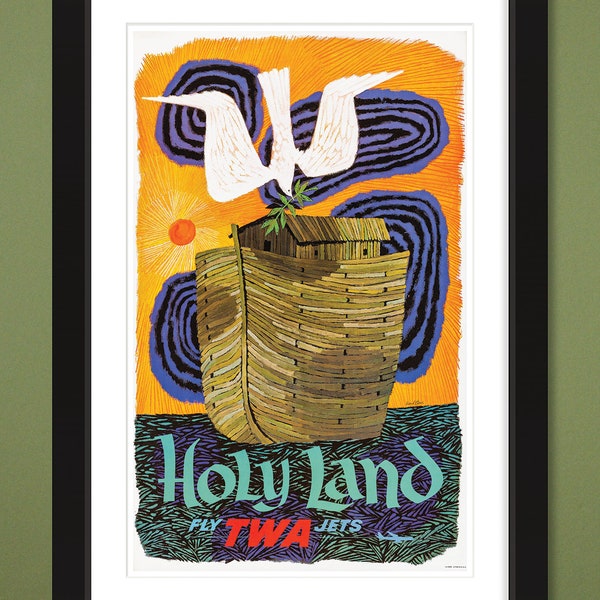 Travel Poster – Holy Land – Fly TWA Jets! c1965 (12x18 Heavyweight Art Print)