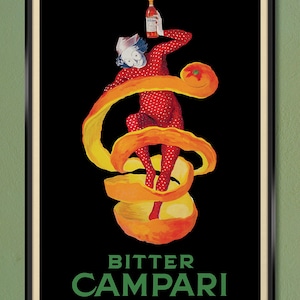 Bitter Campari (1921) by Leonetto Cappiello – 12x18 20x30 24x36 Gallery-Quality Canvas Wrap w/ Free UPS Shipping