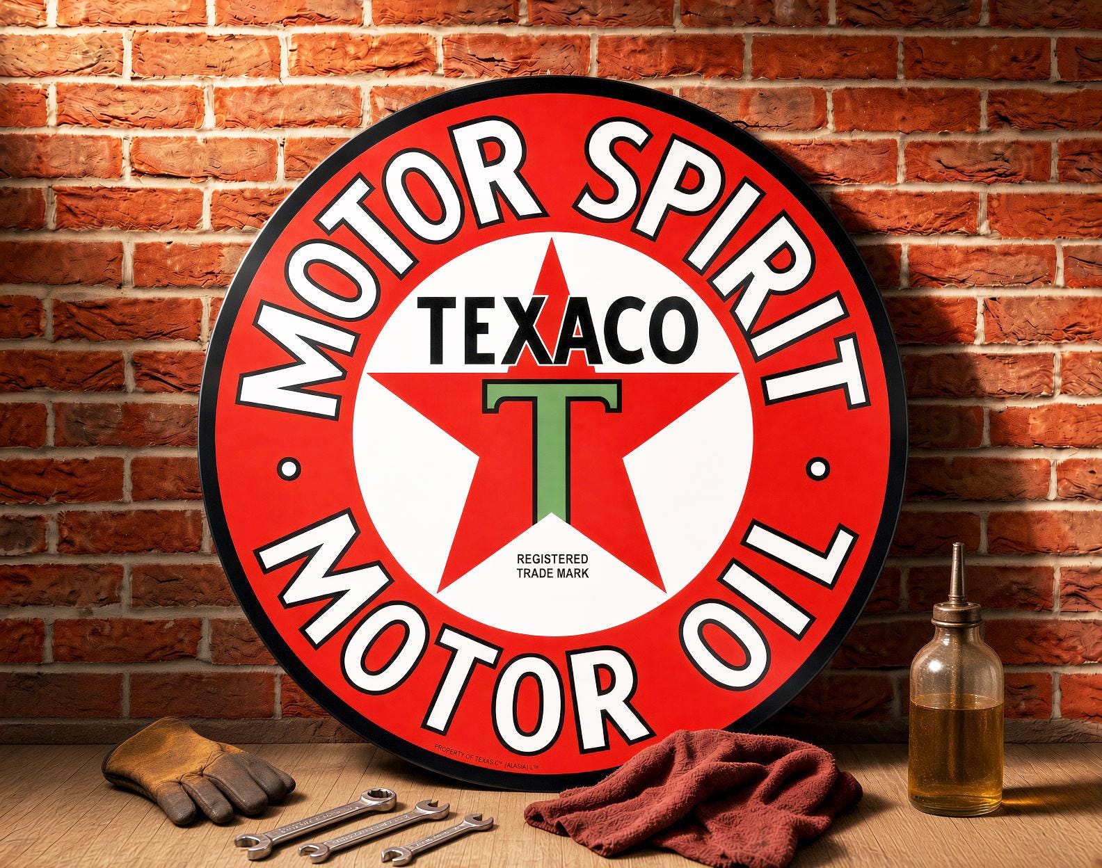 Texaco Motor Spirit Motor Oil – Petroliana Vintage Reproduction