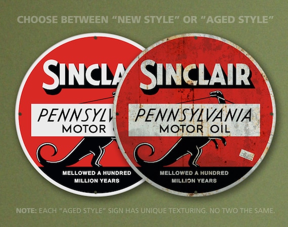 Sinclair Pennsylvania Motor Oil Sign – Vintage Style Petroliana