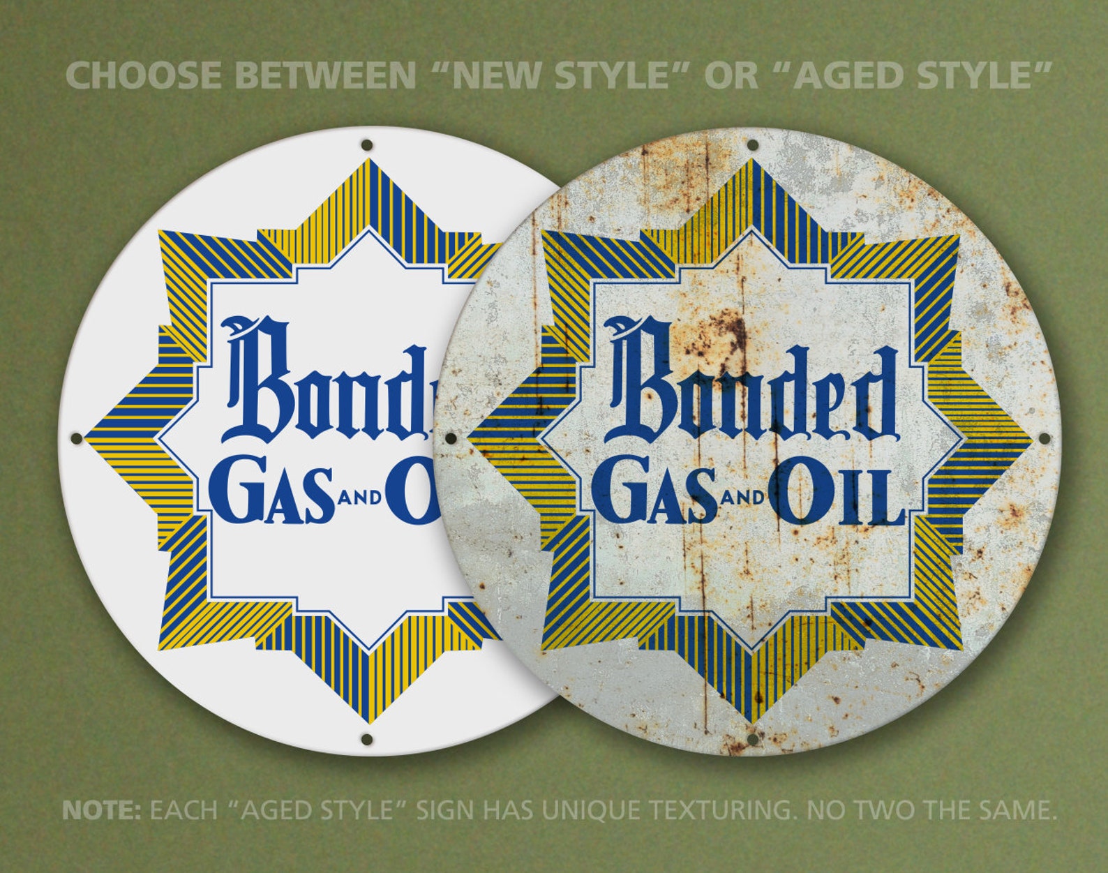 Bonded – Gas & Oil – Petroliana Vintage Reproduction Gas Station Sign ...