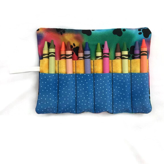Items similar to Crayon Roll Up Crayon Wrap Crayon Organizer