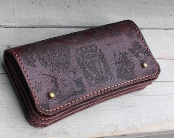Long wallet brown, Leather Wallet, Mens Leather Wallet, Biker Wallet