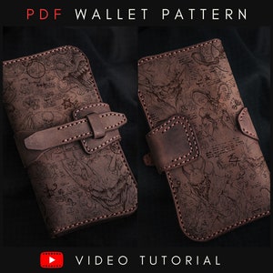 Pattern Leather Wallet PDF, Travel case PDF, Biker long Wallet PDF, Diy Leather Purse, Leather Pattern, Leather Handmade, Template Digital