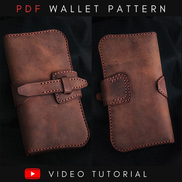 Pattern Leather Wallet PDF, Travel case PDF, Biker long Wallet PDF, Diy Leather Purse, Leather Pattern, Leather Handmade, Template Digital