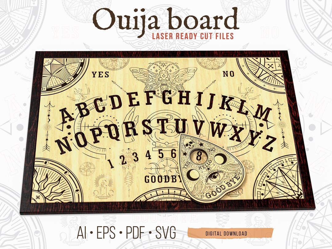 Ouija Board Laser Engraving Files, Glowforge Ouija Board, Spirit Board ...
