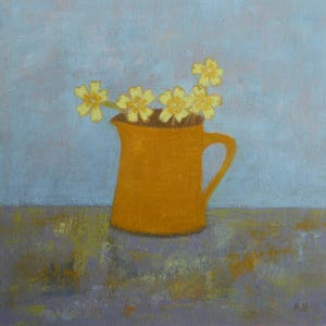 Flower Painting: Primroses In Ewenny Pottery Jug