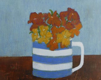 Malowanie kwiatów: Kwiaty w filiżance kornwalijskiej