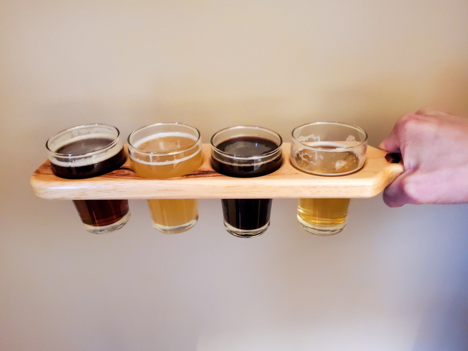 Beer Flight Paddle pine With Glasses Beer Sampling Etsy Canada