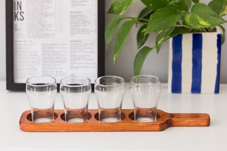 Beer Flight Paddle pine With Glasses Beer Sampling Etsy Canada