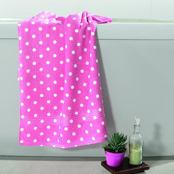 Polka Dots Pink/White 19x31 Hand Towels (Set of 3)