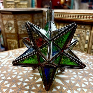 Mini lámpara de estrella de cristal marroquí