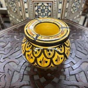 Moroccan Hand Painted Ceramic Ashtray