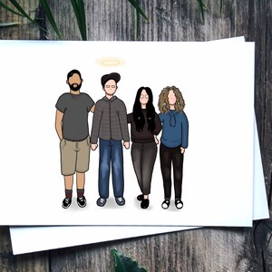Custom Family Portrait Illustration Print “Not Forgotten”
