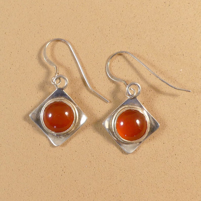 Sterling Silver Earrings Carnelian Earrings